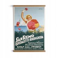 San Remo Riviéra plagát s vintage rámikom A3