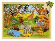 Drevené puzzle Afrika 48 dielikov Goki