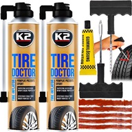 2× Aerosól na hustenie pneumatík K2 Tire Doctor 500 ml + Sada na opravu pneumatík Tagred TA4131