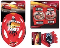 KASK ROWEROWY OCHRANIACZE RĘKAWICZKI CARS MCQUEEN