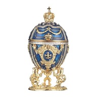 Vajíčko Faberge, šperkovnica, s levmi 7,5 cm