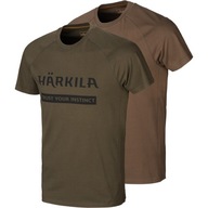 HARKILA LOGO t-shirt 2-pak willow green/slate brown