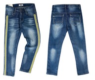 691A Spodnie elastyczny jeans guzik roz 146/152