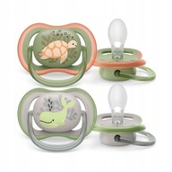 Avent Smoczek ULTRA AIR 6-18 m ORTODONTYCZNY Oddychający x2 + Etui