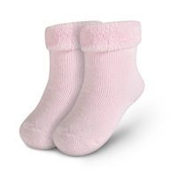 Ponožky s vyhrnutím púdrová ružová 6-12 mesiacov