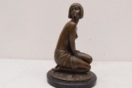 siedząca naga kobieta akt figura z brązu GRAWER