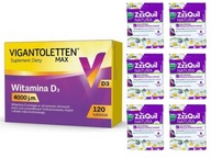 VIGANTOLETTEN MAX 4000j.m. Witamina D3 120tab + 6 żelek z melatonią Zzzquil