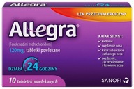ALLEGRA 120 mg Alergia Uczulenie Katar 10 tabletek