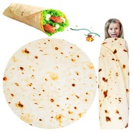 MÄKKÁ DEKA OKRÚHLA TORTILLA BURRITO DEKA 195cm DARČEK NAJVÄČŠIA PRIKRÝVKA