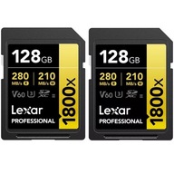 Karta LEXAR Professional 1800x SDXC U3 (V60) UHS-II R280/W210 128GB dwupak