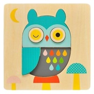 Petit Collage: drevené puzzle sova Little Owl