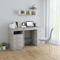 Písací stôl sivý betón 140x50x76 cm drevotrieska
