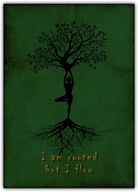 Plakat Joga 50x70 i am rooted but i flow Pozycja Drzewa