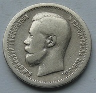 ROSJA - 50 kopiejek 1897 r. Mikołaj II * Paryż - srebro Ag