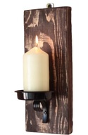 Świecznik wiszący na ścianę- rustykalny vintage