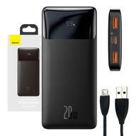 BASEUS MOCNY SZYBKI POWERBANK 10000MAH 2XUSB-A USB-C QC 20W Z WYŚWIETLACZEM