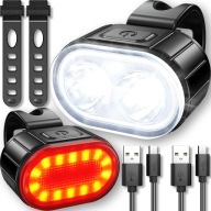 KERÉKPÁR LÁMPA ELSŐ HÁTSÓ LED LÁMPA KERÉKPÁR KORMÁNY ERŐS USB