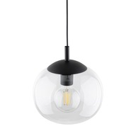 Lampa Sufitowa VIBE Czarny Transparentny Szklany Klosz 1xE27 35cm Wisząca