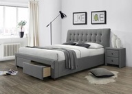 Łóżko z szufladami PERCY 160 popielate HALMAR - idealne do nowoczesnych