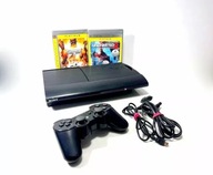 KONSOLA SONY PLAYSTATION 3 SUPER SLIM 12 GB+PAD+4 GRY+KABEL ZASILAJĄCY