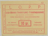 8.di.II RP, Bon - L.O.P.P., 10 Groszy 1938, St.2/3+
