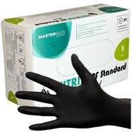 Rękawiczki Nitrylowe CZARNE BLACK S 100 sztuk bezpudrowe bezlateksowe glove