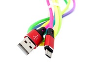 Kabel przewód USB micro USB 1m wielokolorowy 2,4A