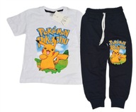 Komplet Pokemon 122-128 7-8 Pikachu bluzka spodnie dresowe 2 części bawełna