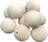 Korale kulki drewniane surowe decoupage - 35mm 10szt