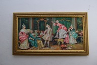 Obraz Gobelín v zlatom ráme 138x78cm Francúzska hostina - Obraz Látka