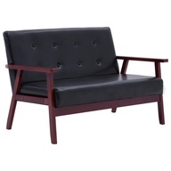 Sofa retro 2-os. czarna 113,5x67x73,5cm