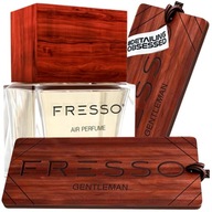 FRESSO GENTLEMAN PERFUMY DO AUTA 50ML + 2X DREWNIANA ZAWIESZKA ZAPACHOWA