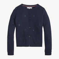 TOMMY HILFIGER TMAVOMODRÝ SVETER GOMBÍKY (14-15L)