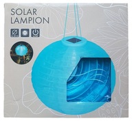 Lampa ogrodowa wisząca 28 cm solarna LED AAA NiMh 600mAh lampion niebieski
