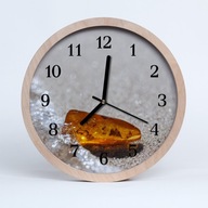 Zegar nowoczesny wiszący Cichy Bursztyn Plaża 30cm