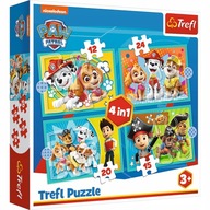 PUZZLE 4 W 1 PSI PATROL WESOŁA EKIPA 4 układanki dla dzieci +3 lata