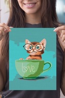 Słodki kociak Obraz do Malowania 20x30 Na Ramie