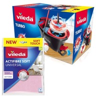 VILEDA MOP OBROTOWY Easy Wring and Clean TURBO + Actifibre Soft GRATIS