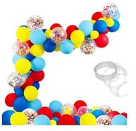 c890 balony kolorowe konfetti niebieski 105szt