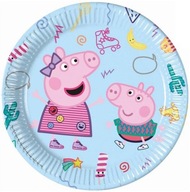 TALERZYKI ŚWINKA PEPPA PIG GEORGE 23 CM 8 SZTUK URODZINY PAPIEROWE TALERZ