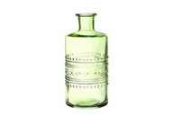 Zelená sklenená váza fľaša svietnik 15 cm