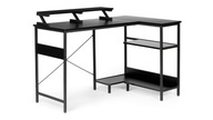 Čierny moderný rohový stôl počítačový stôl 3 police pre domácnosť kancelárie