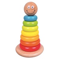 Drevená balančná veža na kolíku farebná