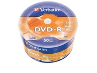 DVD-R Verbatim 4.7GB X16 Matt Silver Wrap (50