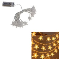 LAMPIČKY DRÁTKY NA BATERIE teplá bílá HVĚZDY