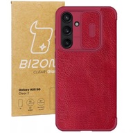Flipové puzdro Nillkin pre Samsung Galaxy A55 5G Qin Pro Leather červené + Tvrdené sklo Bizon pre Samsung Galaxy A55 5G 1 ks