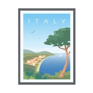 Plagát Vaše Taliansko 24X30 cm + kamenný rámik sivý