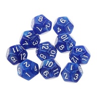 Pack of 10pcs Blue Twelve Sided D12 Playing D