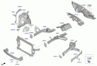 support panel for radiators pillar iron KIA SORENTO 4 IV MQ4 2020- 64101-P2000