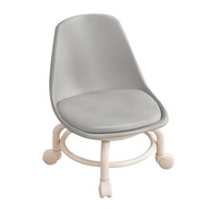 Nízka rolovacia stolička Krátka stolička s operadlom sivá